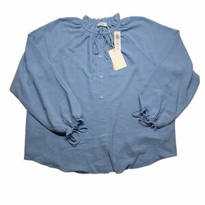 Aritzia Wilfred Olivette Blouse Womens Small Cornflower Blue